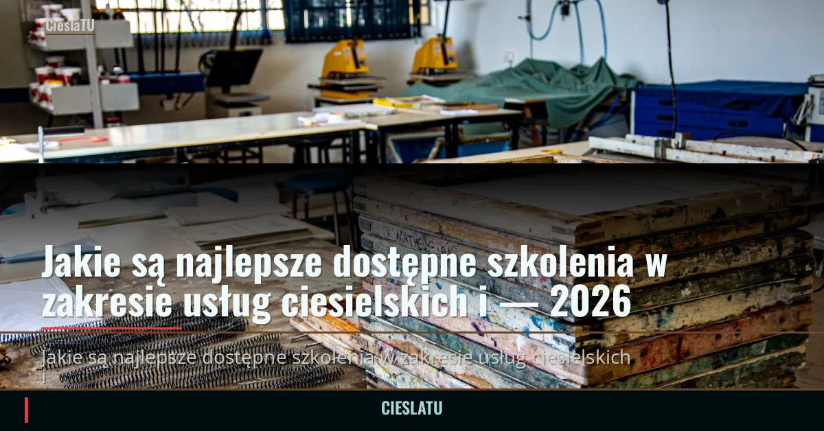 Jakie są najlepsze dostępne szkolenia w zakresie usług ciesielskich i — 2026