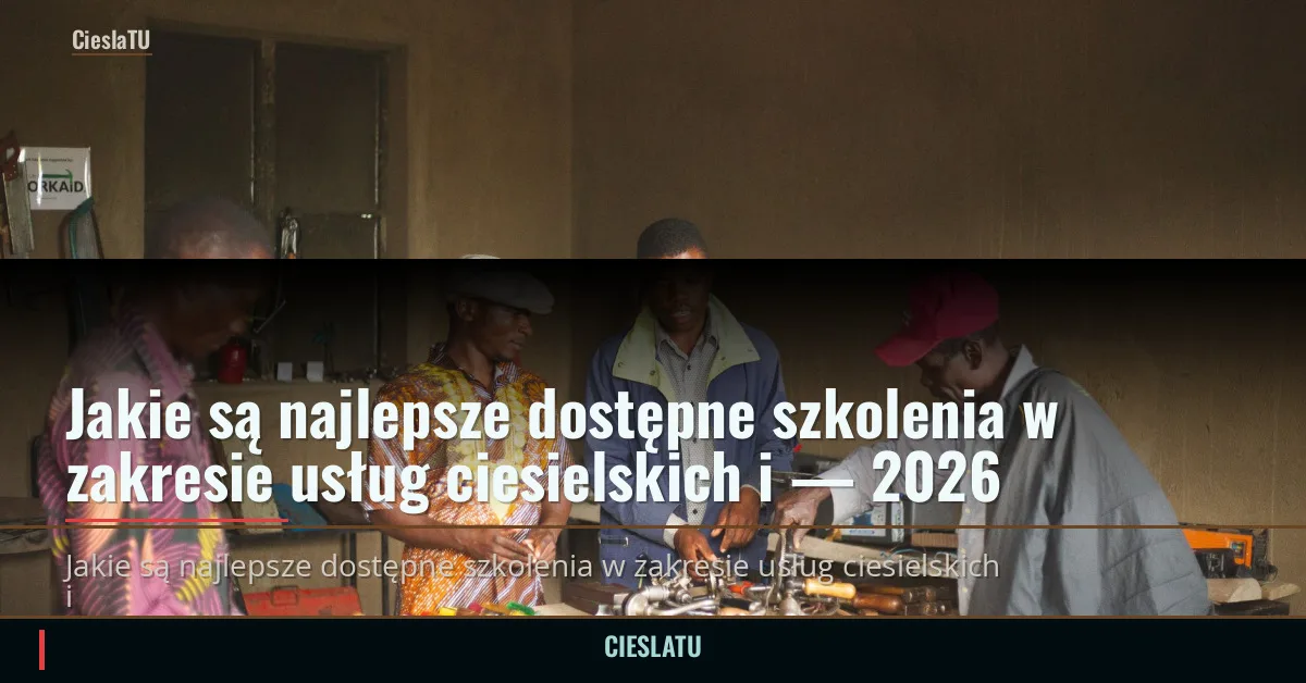 Jakie są najlepsze dostępne szkolenia w zakresie usług ciesielskich i — 2026