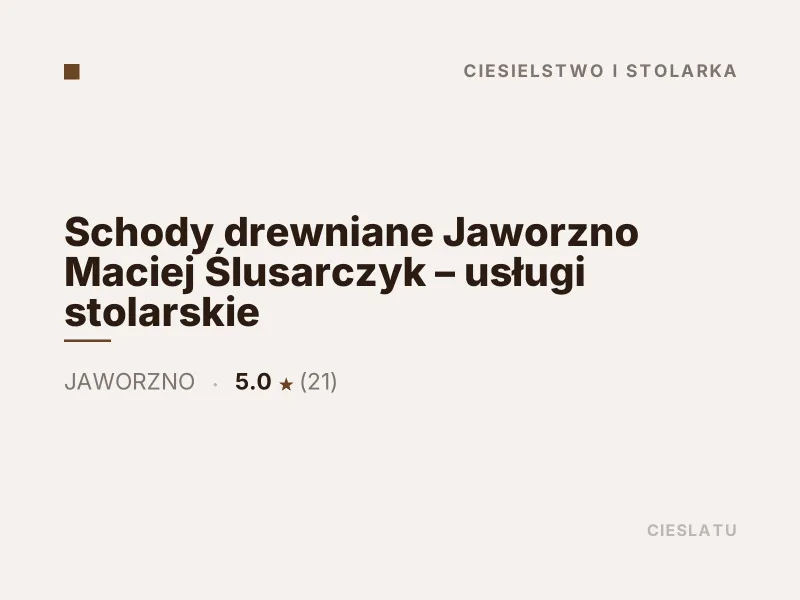 Schody drewniane Jaworzno Maciej Ślusarczyk usługi stolarskie Ciesielstwo i stolarka