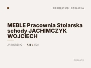 MEBLE Pracownia Stolarska schody JACHIMCZYK WOJCIECH