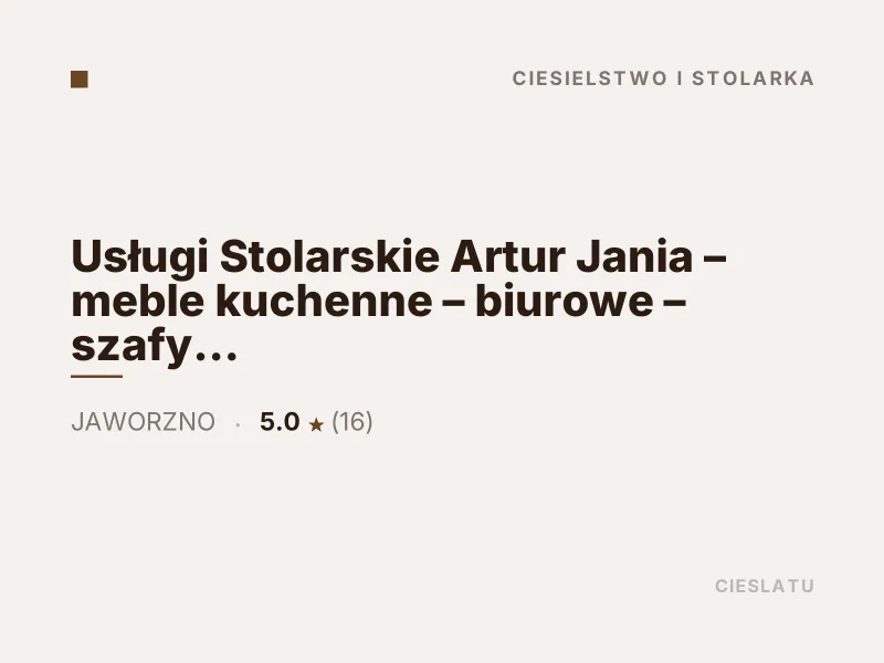 Usługi Stolarskie Artur Jania ciesielstwo i stolarka Jaworzno