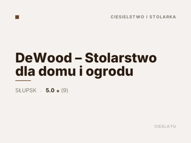 DeWood – Stolarstwo dla domu i ogrodu