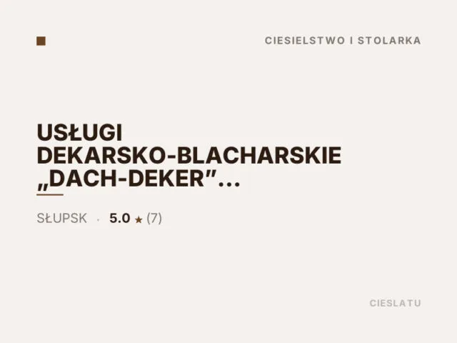 USŁUGI DEKARSKO-BLACHARSKIE „DACH-DEKER” ARKADIUSZ HARKOWIAK
