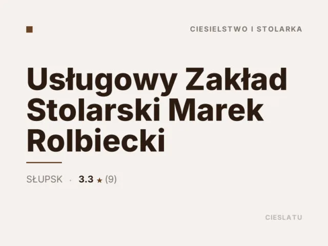 Usługowy Zakład Stolarski Marek Rolbiecki