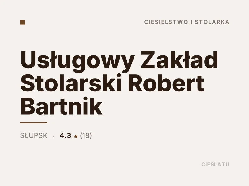Usługowy Zakład Stolarski Robert Bartnik Altany i wiaty drewniane Słupsk