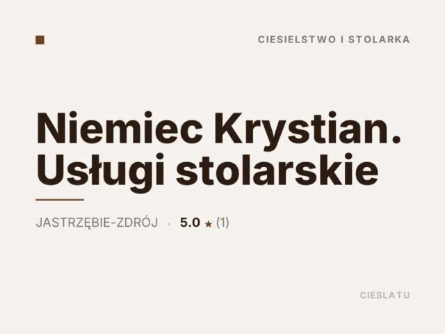 Niemiec Krystian. Usługi stolarskie