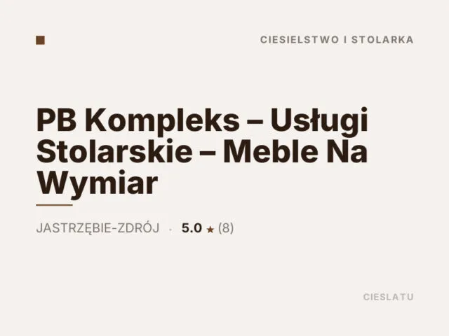 PB Kompleks – Usługi Stolarskie – Meble Na Wymiar