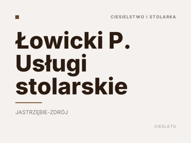 Łowicki P. Usługi stolarskie