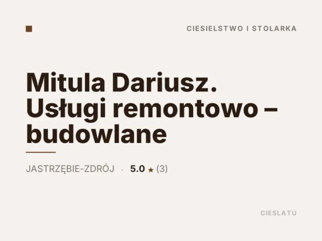 Mitula Dariusz. Usługi remontowo – budowlane