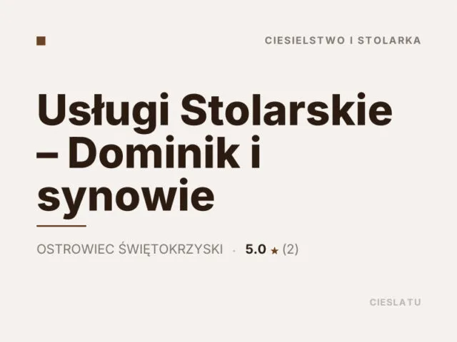 Usługi Stolarskie – Dominik i synowie