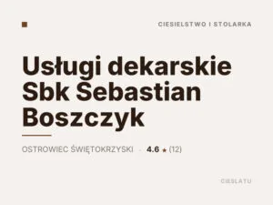 Usługi dekarskie Sbk Sebastian Boszczyk