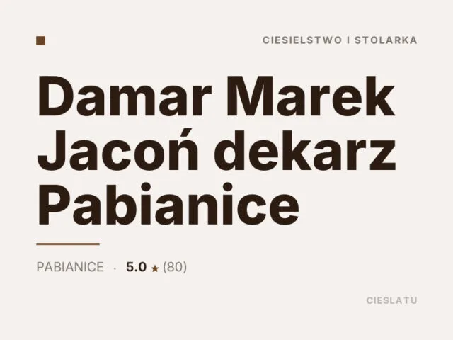 Damar Marek Jacoń dekarz Pabianice