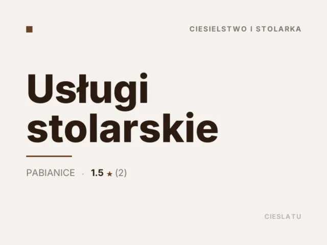 Usługi stolarskie