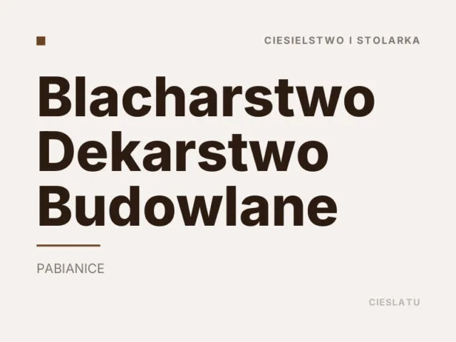 Blacharstwo Dekarstwo Budowlane