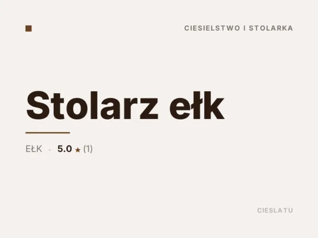 Stolarz ełk
