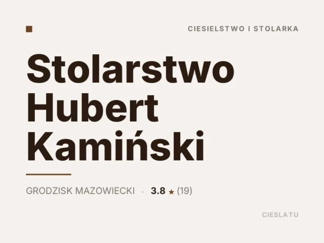 Stolarstwo Hubert Kamiński