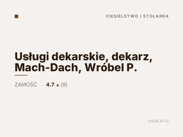 Usługi dekarskie, dekarz, Mach-Dach, Wróbel P.