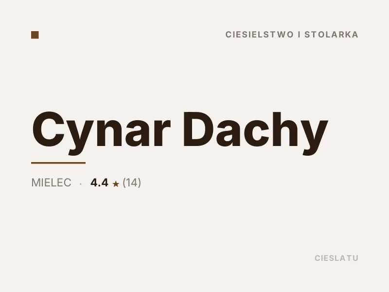 Cynar Dachy Ciesielstwo i stolarka Mielec