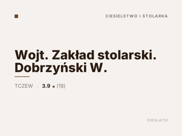 Wojt. Zakład stolarski. Dobrzyński W.