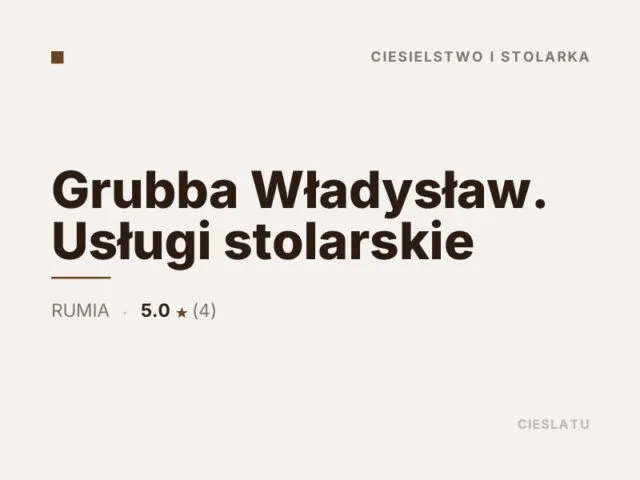Grubba Władysław. Usługi stolarskie