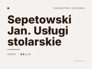 Sepetowski Jan. Usługi stolarskie