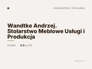 Wandtke Andrzej. Stolarstwo Meblowe Usługi i Produkcja
