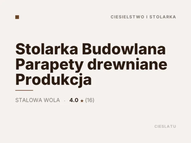 Stolarka Budowlana Parapety drewniane Produkcja