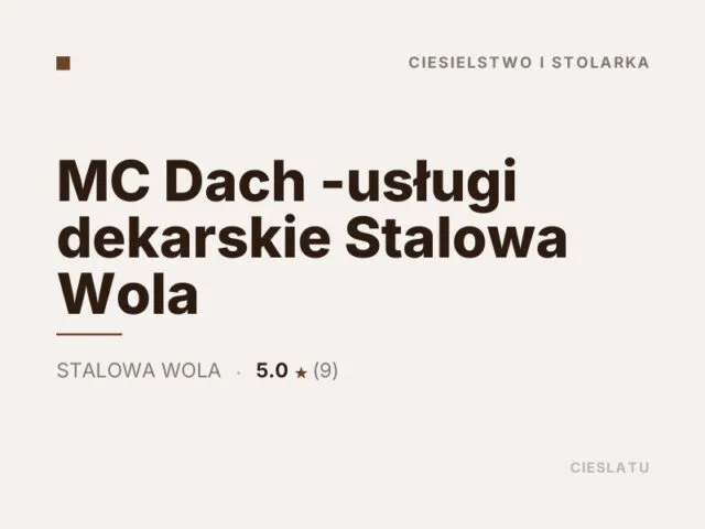 MC Dach -usługi dekarskie Stalowa Wola