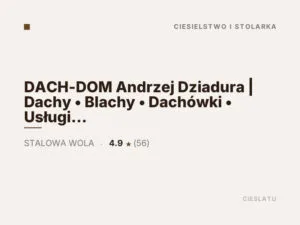 DACH-DOM Andrzej Dziadura | Dachy • Blachy • Dachówki • Usługi Dekarskie • Dachy Płaskie – Stalowa Wola, Rzeszów