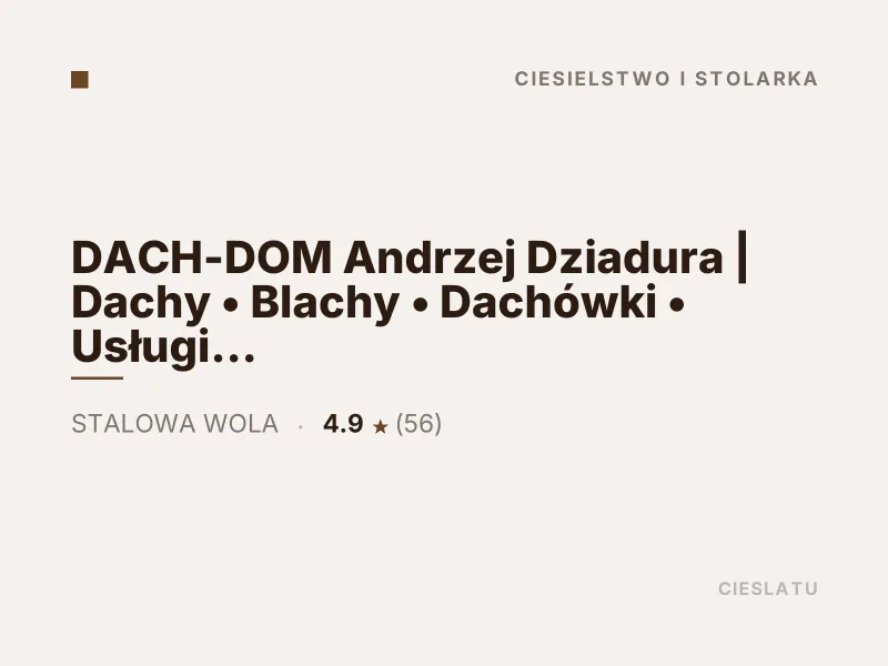 DACH-DOM Andrzej Dziadura usługi dekarskie Stalowa Wola
