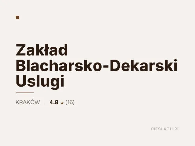 Zakład Blacharsko-Dekarski Uslugi