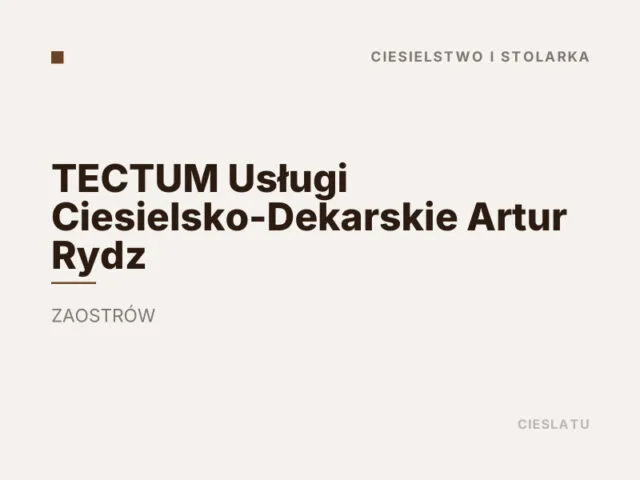 TECTUM Usługi Ciesielsko-Dekarskie Artur Rydz