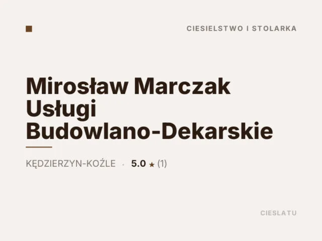 Mirosław Marczak Usługi Budowlano-Dekarskie
