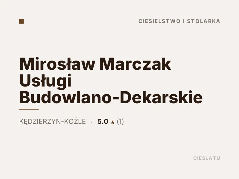 Mirosław Marczak Usługi Budowlano-Dekarskie Ciesielstwo i stolarka Kędzierzyn-Koźle