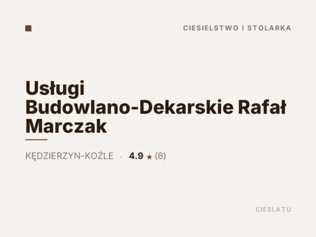 Usługi Budowlano-Dekarskie Rafał Marczak