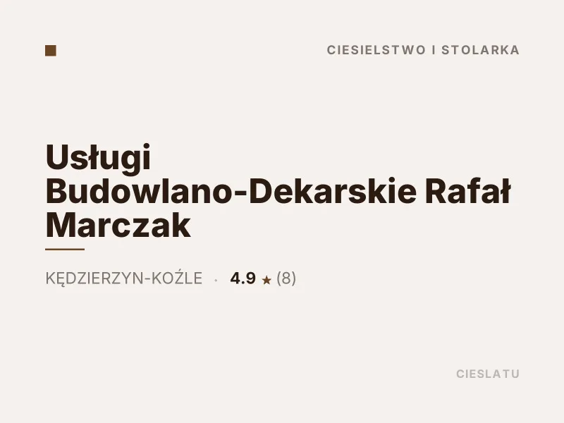 Usługi Budowlano-Dekarskie Rafał Marczak Budowa domów szkieletowych Kędzierzyn-Koźle