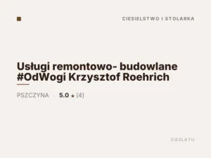 Usługi remontowo- budowlane #OdWogi Krzysztof Roehrich