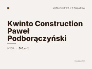 Kwinto Construction Paweł Podborączyński