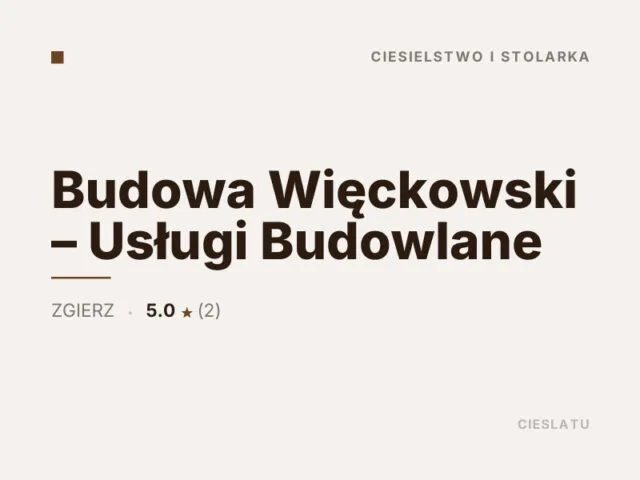 Budowa Więckowski – Usługi Budowlane