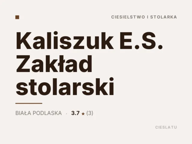 Kaliszuk E.S. Zakład stolarski