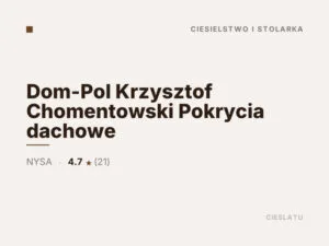 Dom-Pol Krzysztof Chomentowski Pokrycia dachowe