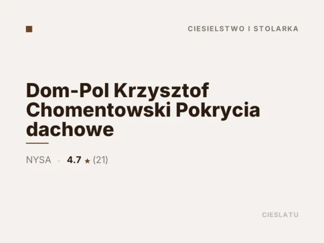 Dom-Pol Krzysztof Chomentowski Pokrycia dachowe