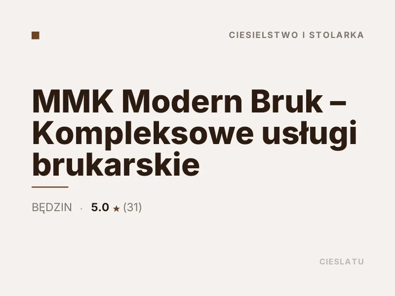 MMK Modern Bruk kompleksowe usługi brukarskie Będzin
