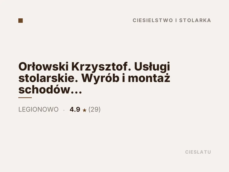 Orłowski Krzysztof usługi stolarskie Legionowo