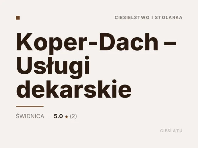 Koper-Dach – Usługi dekarskie