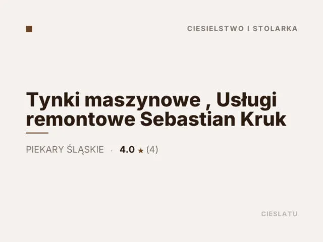 Tynki maszynowe , Usługi remontowe Sebastian Kruk
