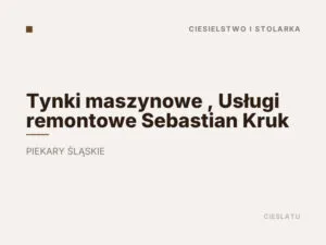 Tynki maszynowe , Usługi remontowe Sebastian Kruk