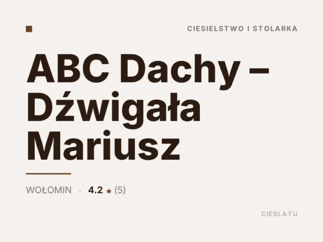 ABC Dachy – Dźwigała Mariusz