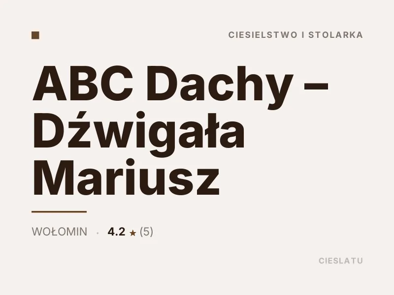 ABC Dachy Dźwigała Mariusz ciesielstwo i stolarka Wołomin