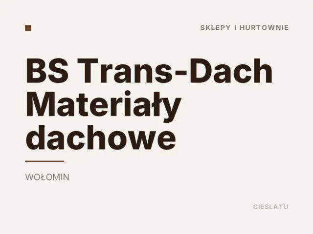 BS Trans-Dach Materiały dachowe